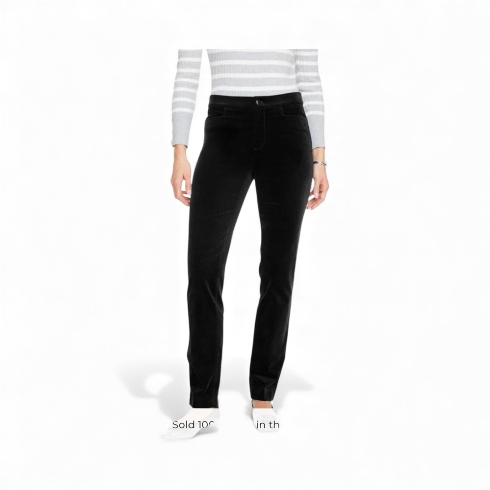 Talbots velveteen Black Straight Leg pants 5 pocket design size 16 p